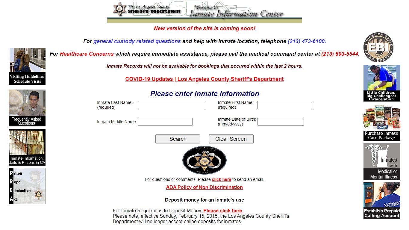 Inmate Search - Los Angeles County Sheriff's Department